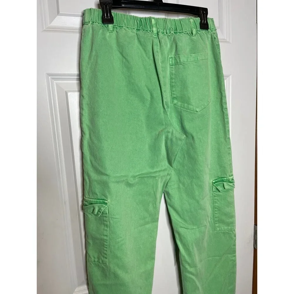 YFBF‎ Green Cargo Pants Utility Streetwear Y2K Relaxed Fit Medium